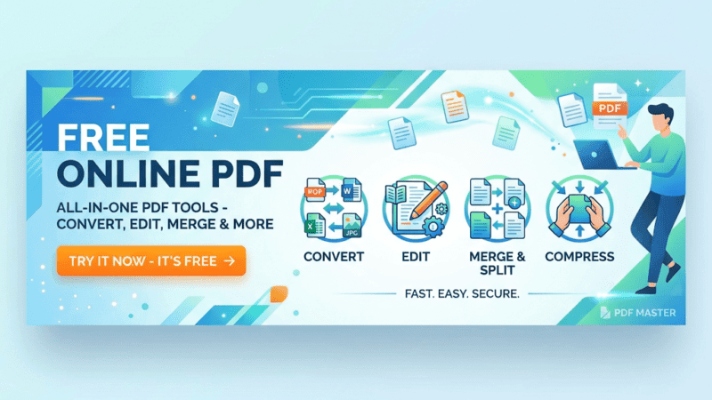 Free online PDF tools for convert, edit, merge, split, compress